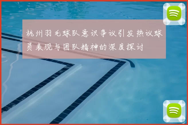 杭州羽毛球队意识争议引发热议球员表现与团队精神的深度探讨